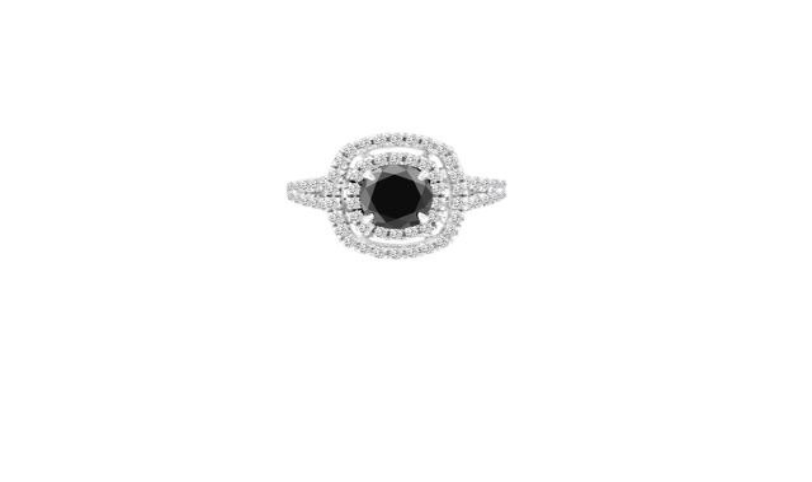 Round Cut Diamond Ring1.54 CTW Rare Fancy Black Diamond