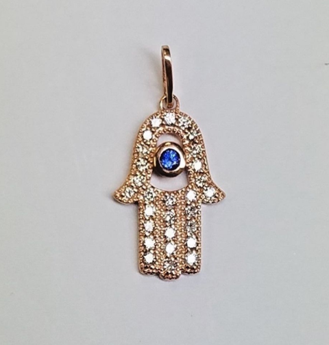 14KT ROSE GOLD PENDANT with Sapphire