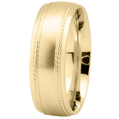 Women’s Carved Edge Wedding Band 7 MM