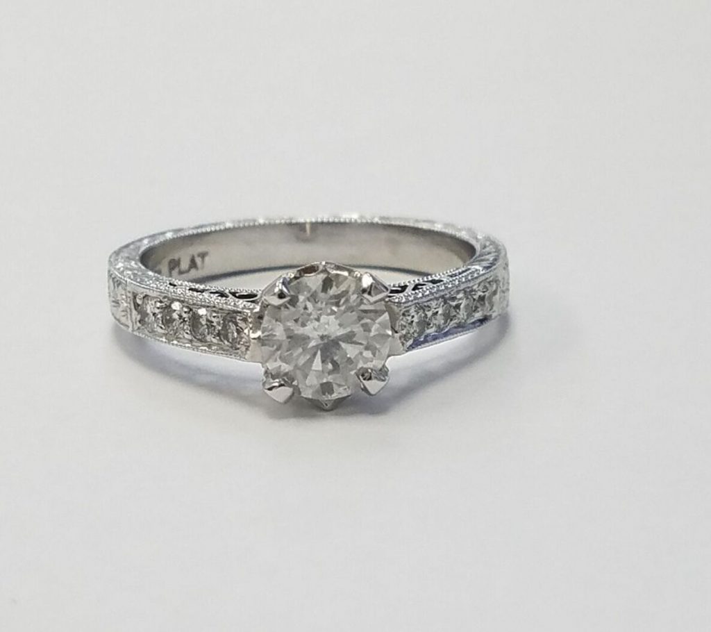 1.18 CTW GIA Diamond Ring D color SI2 Women Diamond Engagement ring Platinum