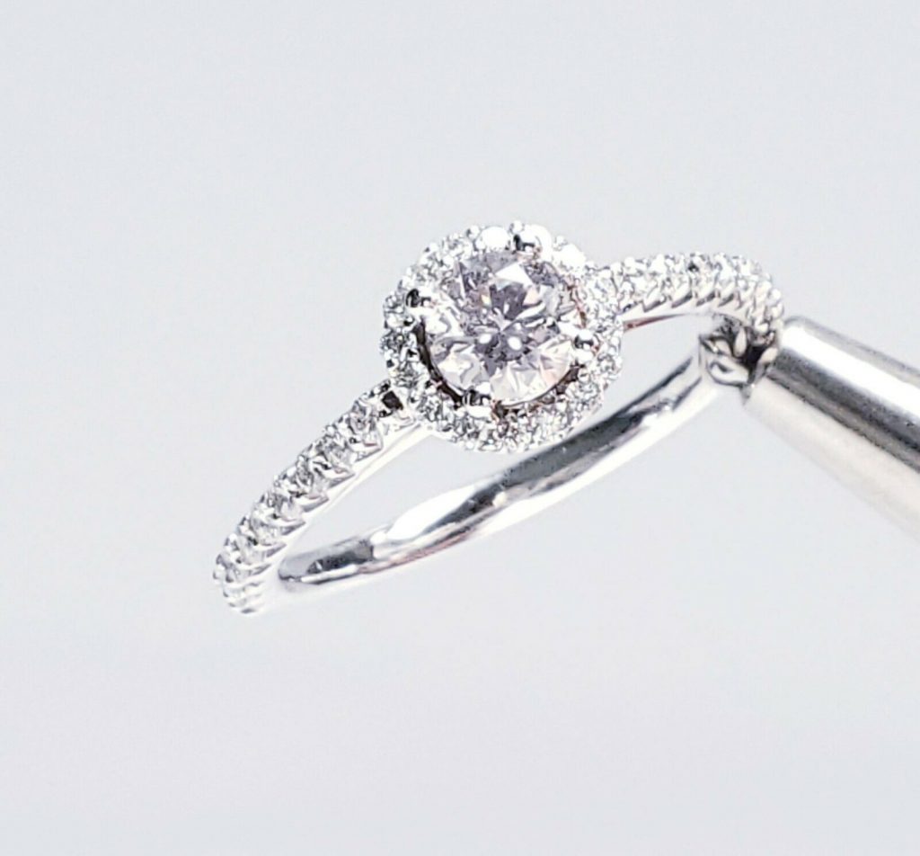1.00ctw Pink Diamond Engagement Ring Halo Design (Watch Video) GIA