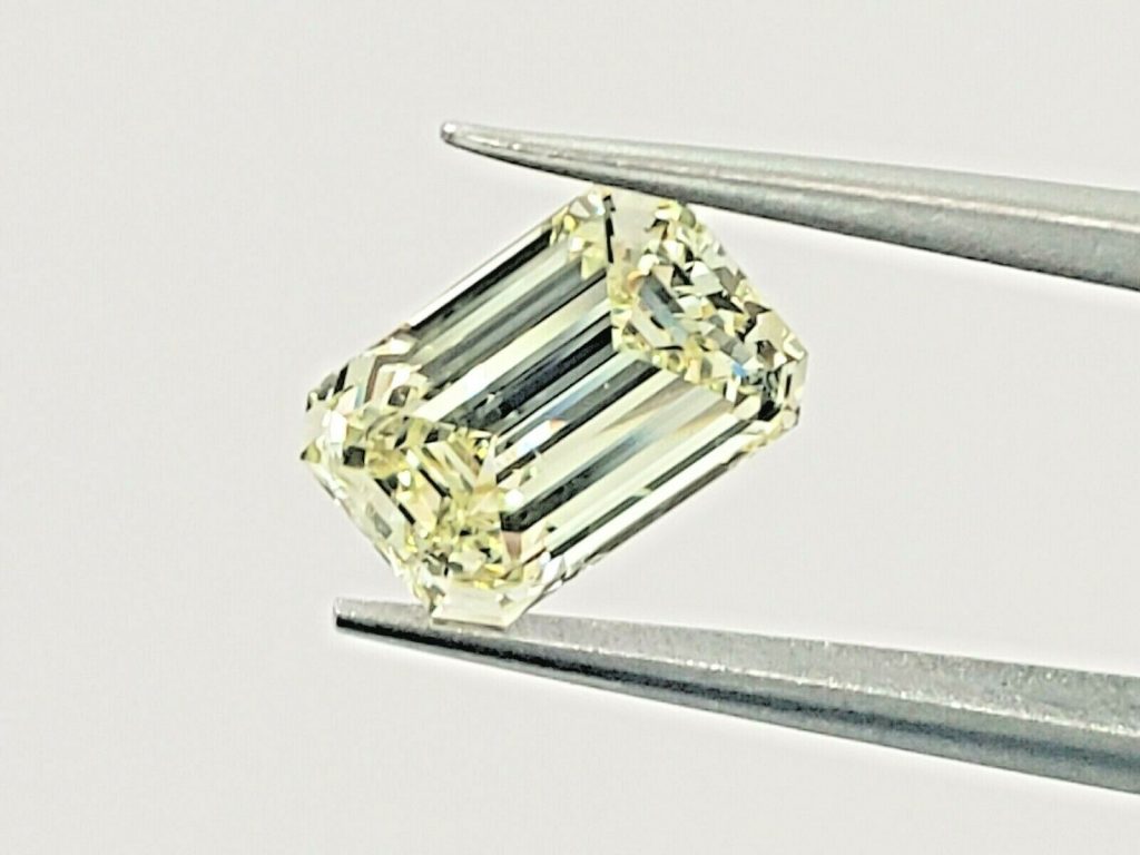 2.02ct Emerald Cut Diamond Fancy Yellow Color SI1 Clarity ( Watch Video ) GIA