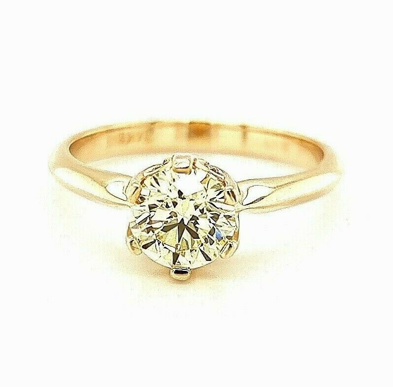 1.01ctw Fancy Yellow Round Diamond Engagement Ring VVS Clarity GIA (Watch Video)