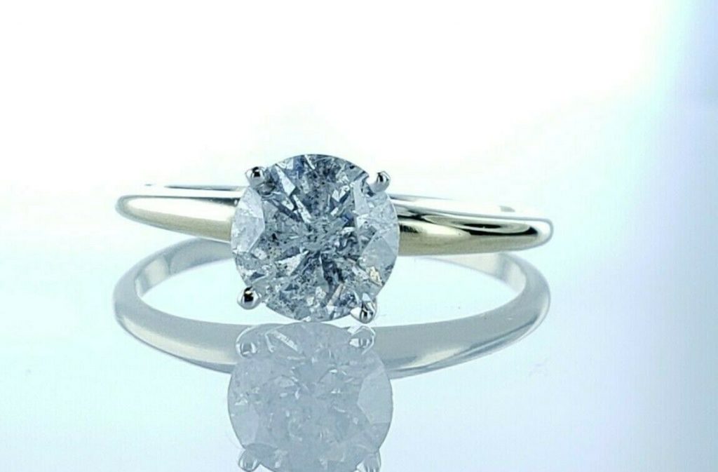 1.17ctw G Color I2 Clarity Round Brilliant Solitaire Diamond Engagement Ring GIA